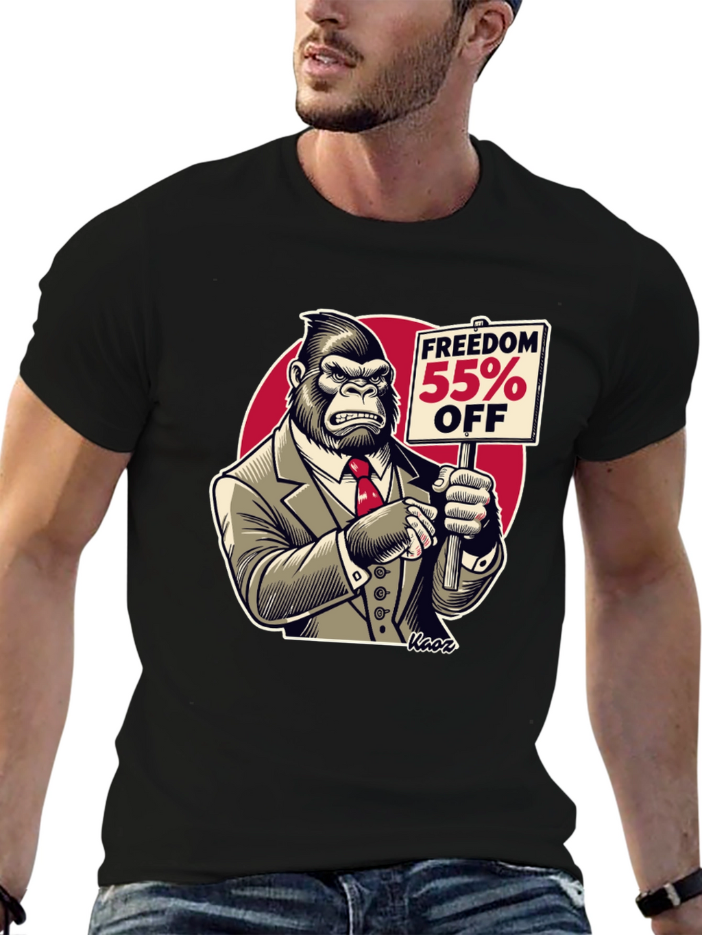 Freedom 55% Off Gorilla Graphic Tee