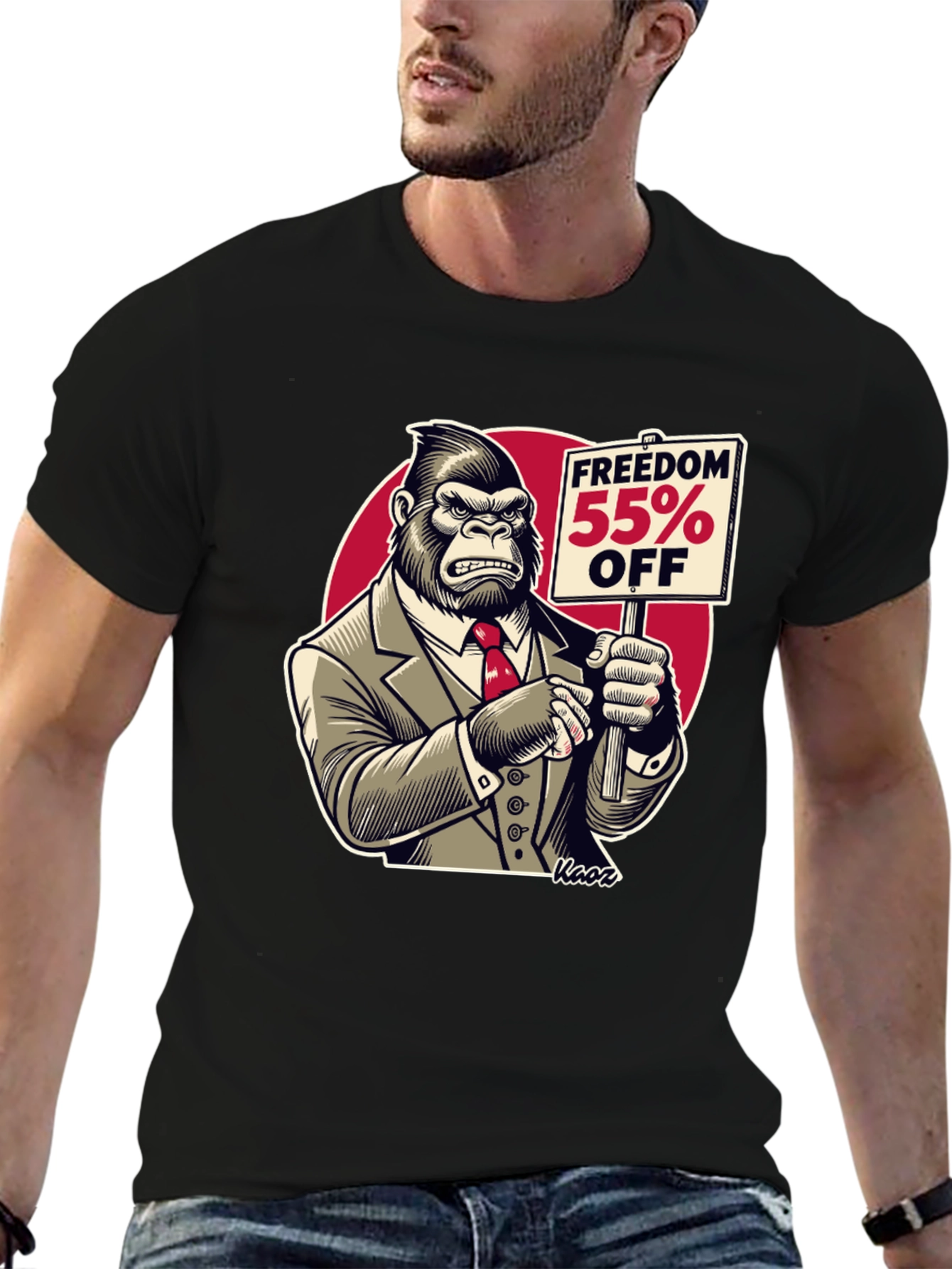 Freedom 55% Off Gorilla Graphic Tee