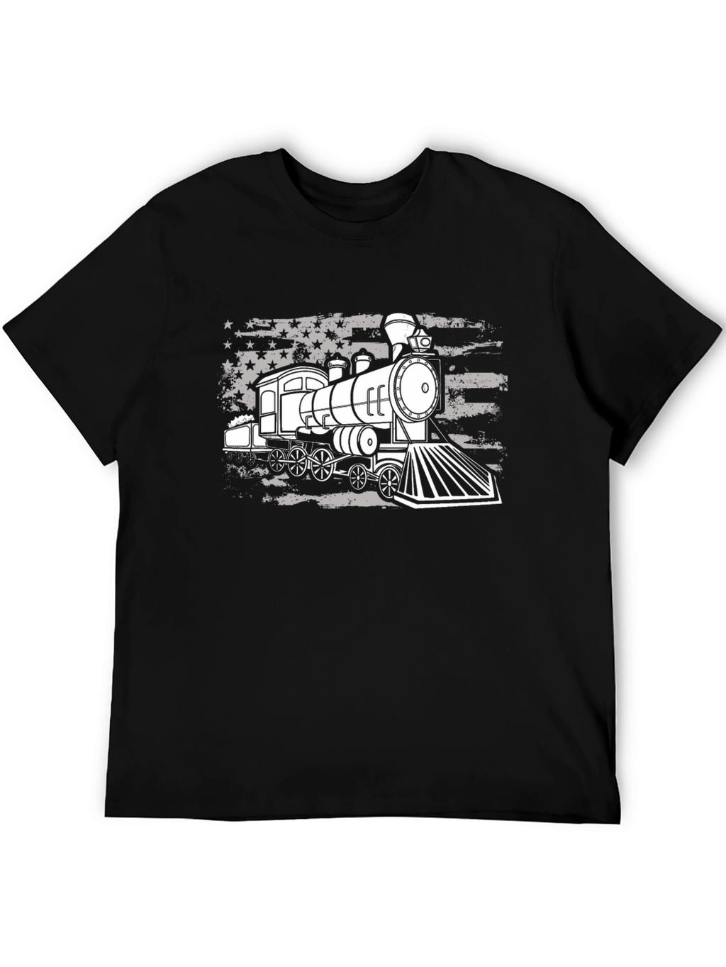 Train American Flag Graphic T-Shirt