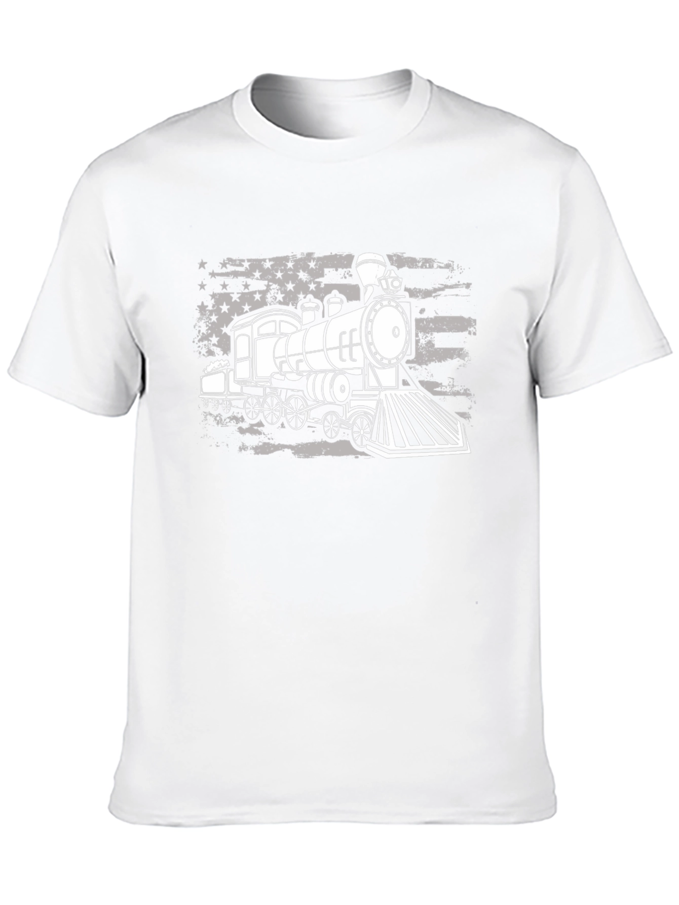 Train American Flag Graphic T-Shirt