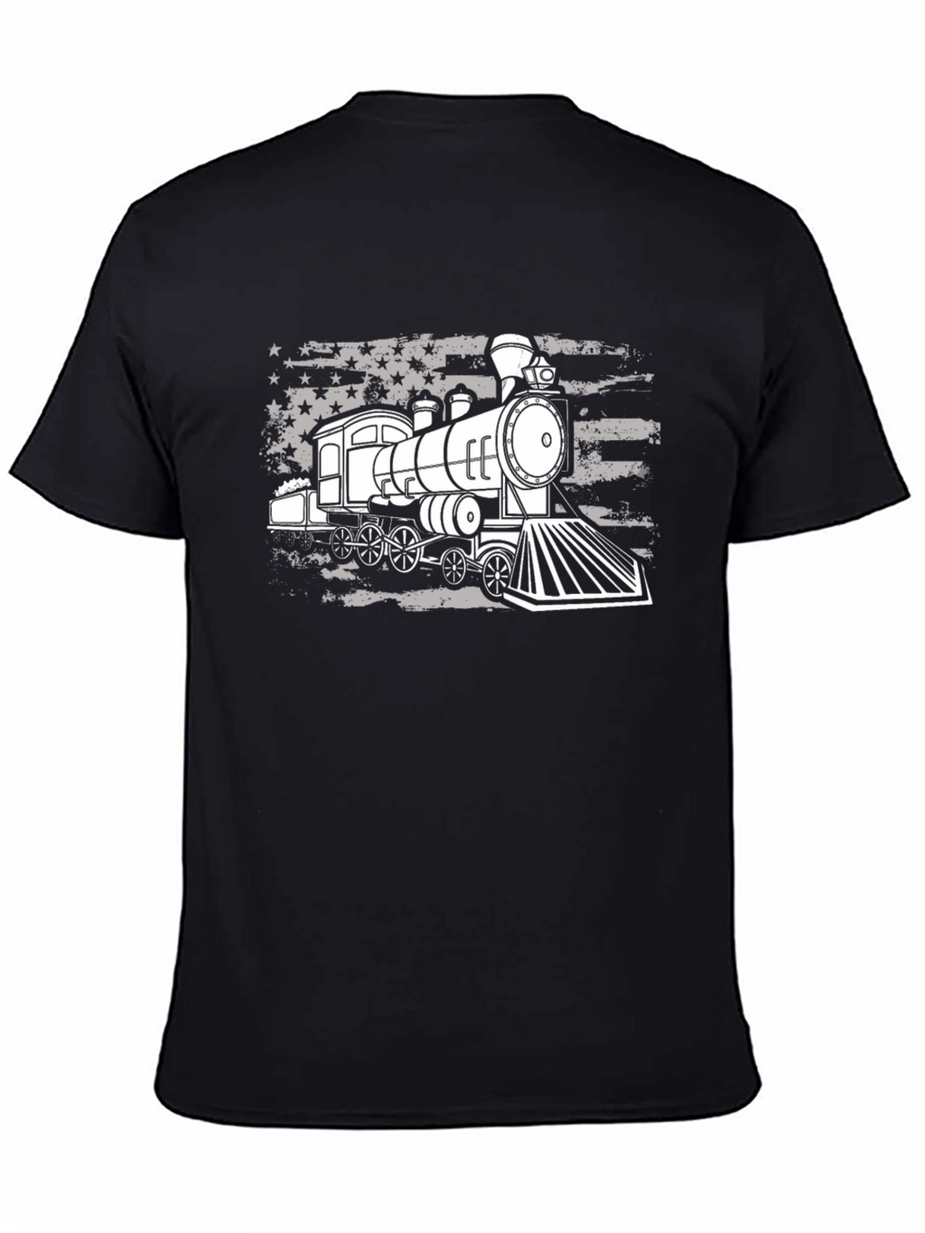 Train American Flag Graphic T-Shirt
