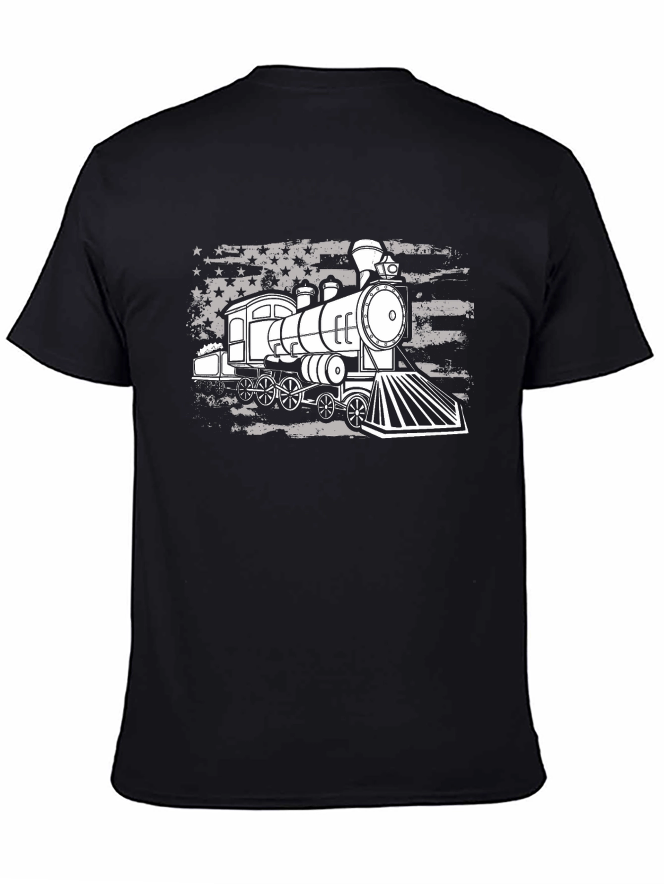 Train American Flag Graphic T-Shirt