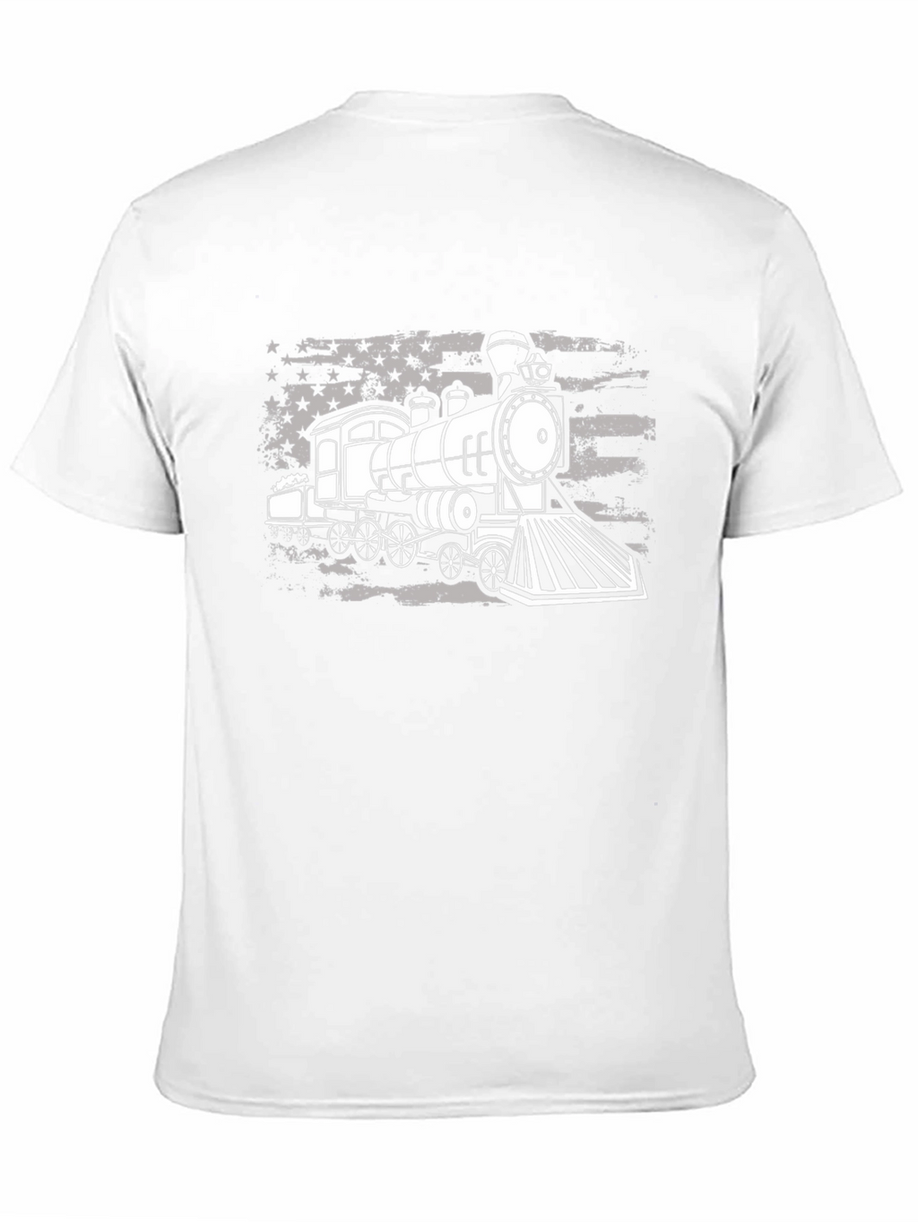 Train American Flag Graphic T-Shirt