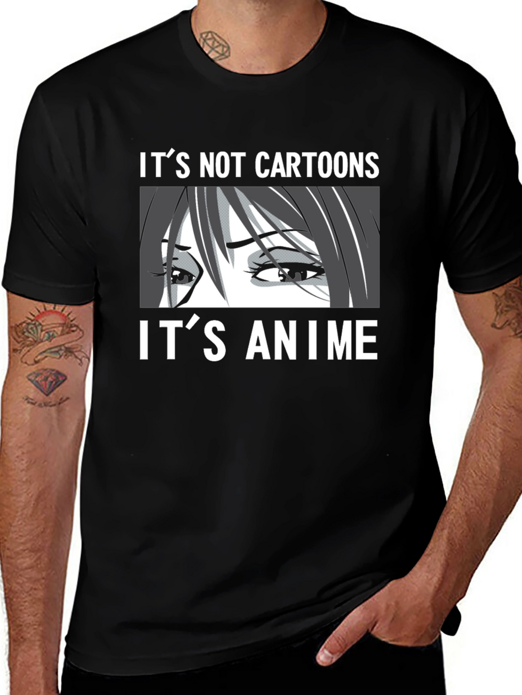 Its Not Cartoons Its Anime Black T-Shirt