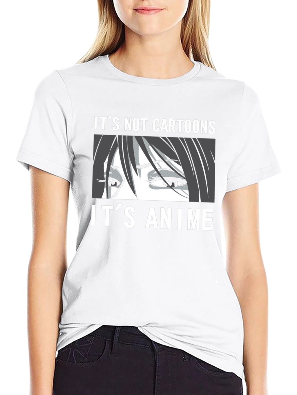 Its Not Cartoons Its Anime Black T-Shirt