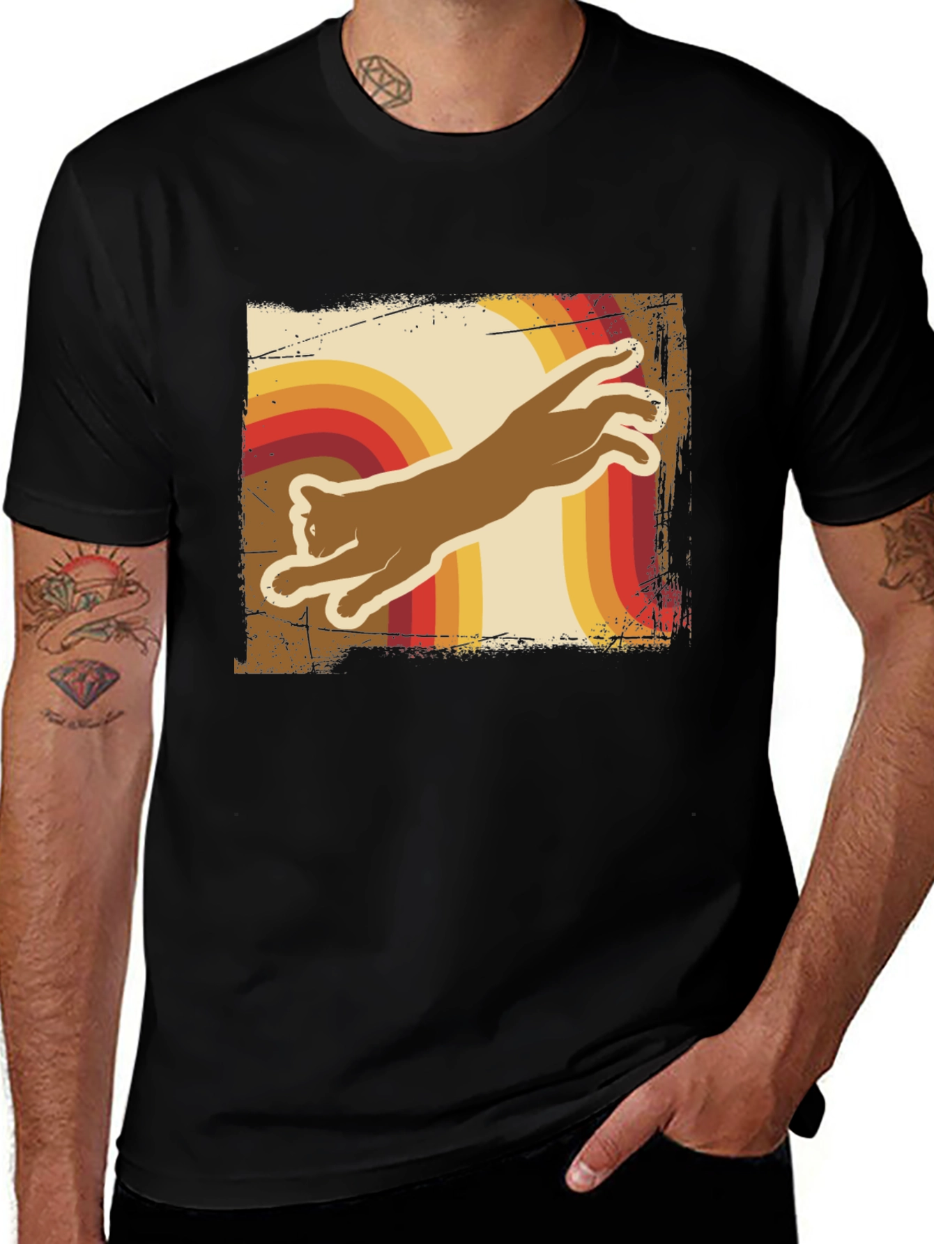 Retro Cat T-Shirt - Vintage Style Tee