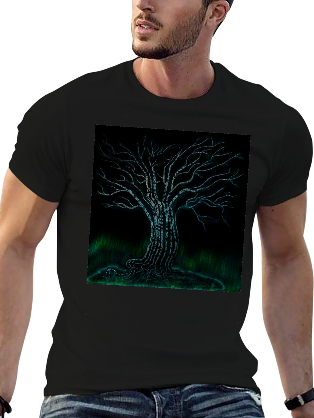Binary Tree Graphic Tee - Black