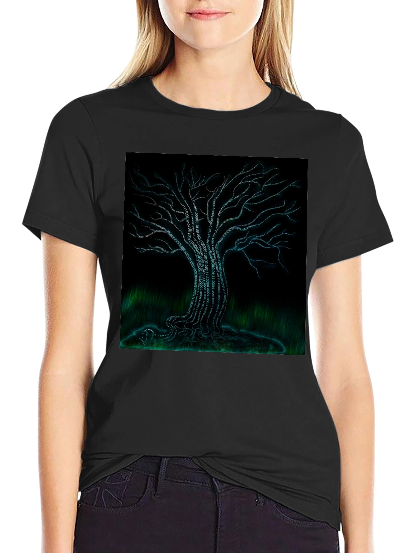Binary Tree Graphic Tee - Black