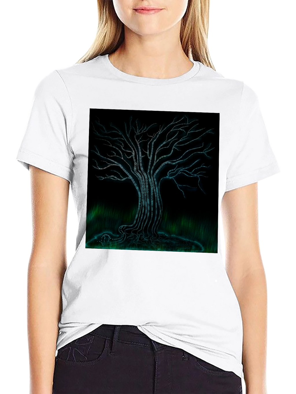Binary Tree Graphic Tee - Black