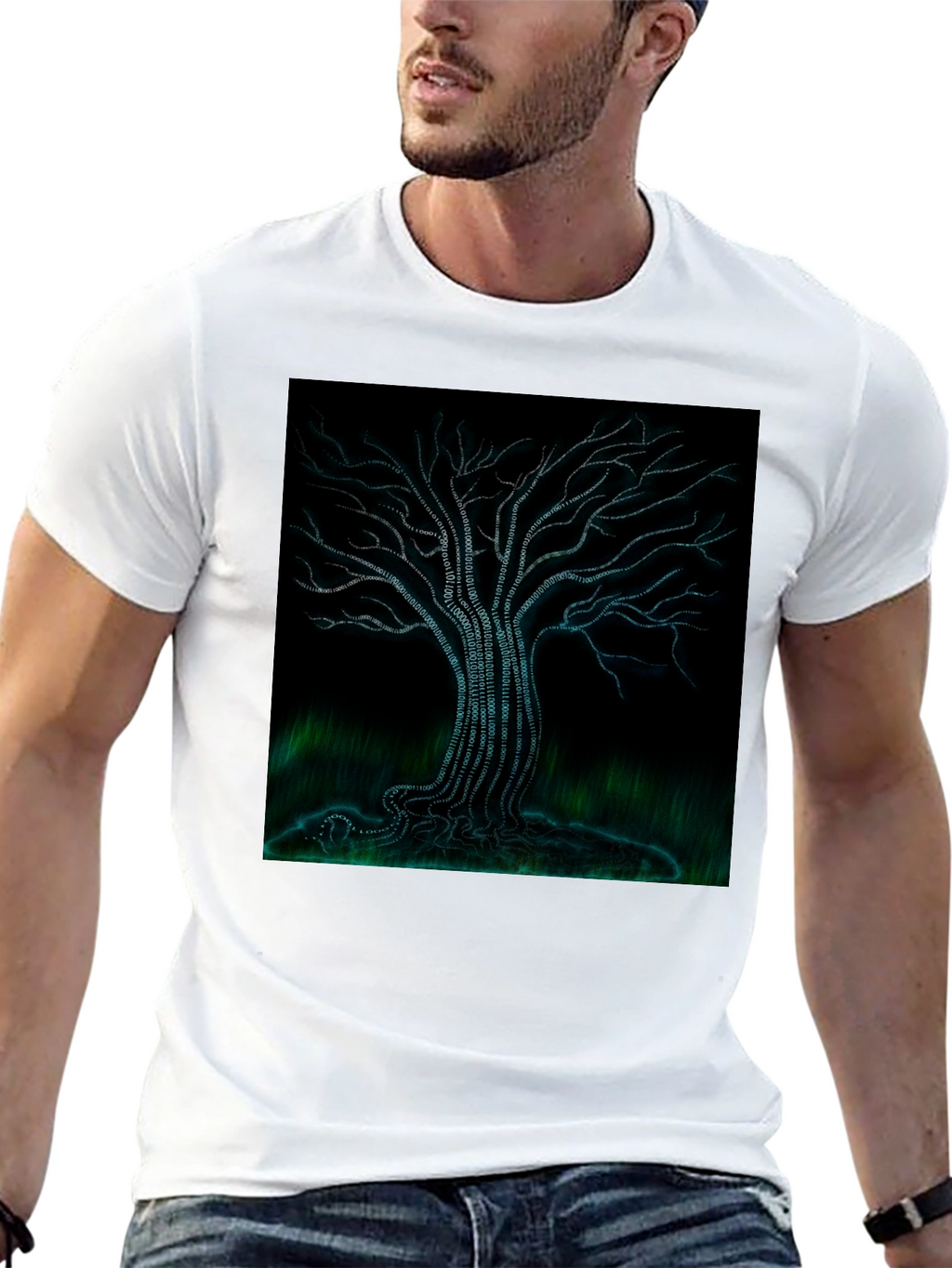 Binary Tree Graphic Tee - Black