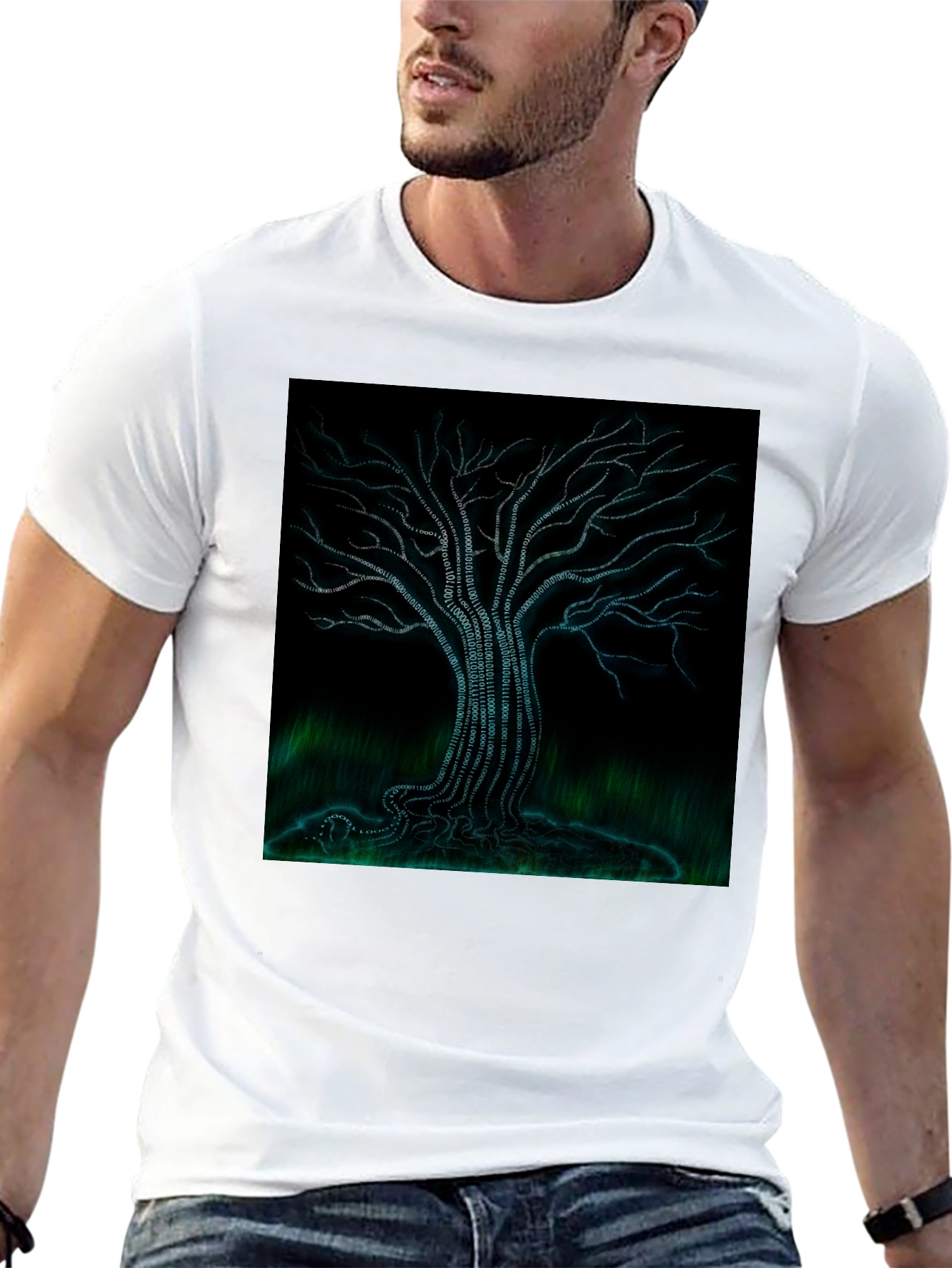 Binary Tree Graphic Tee - Black