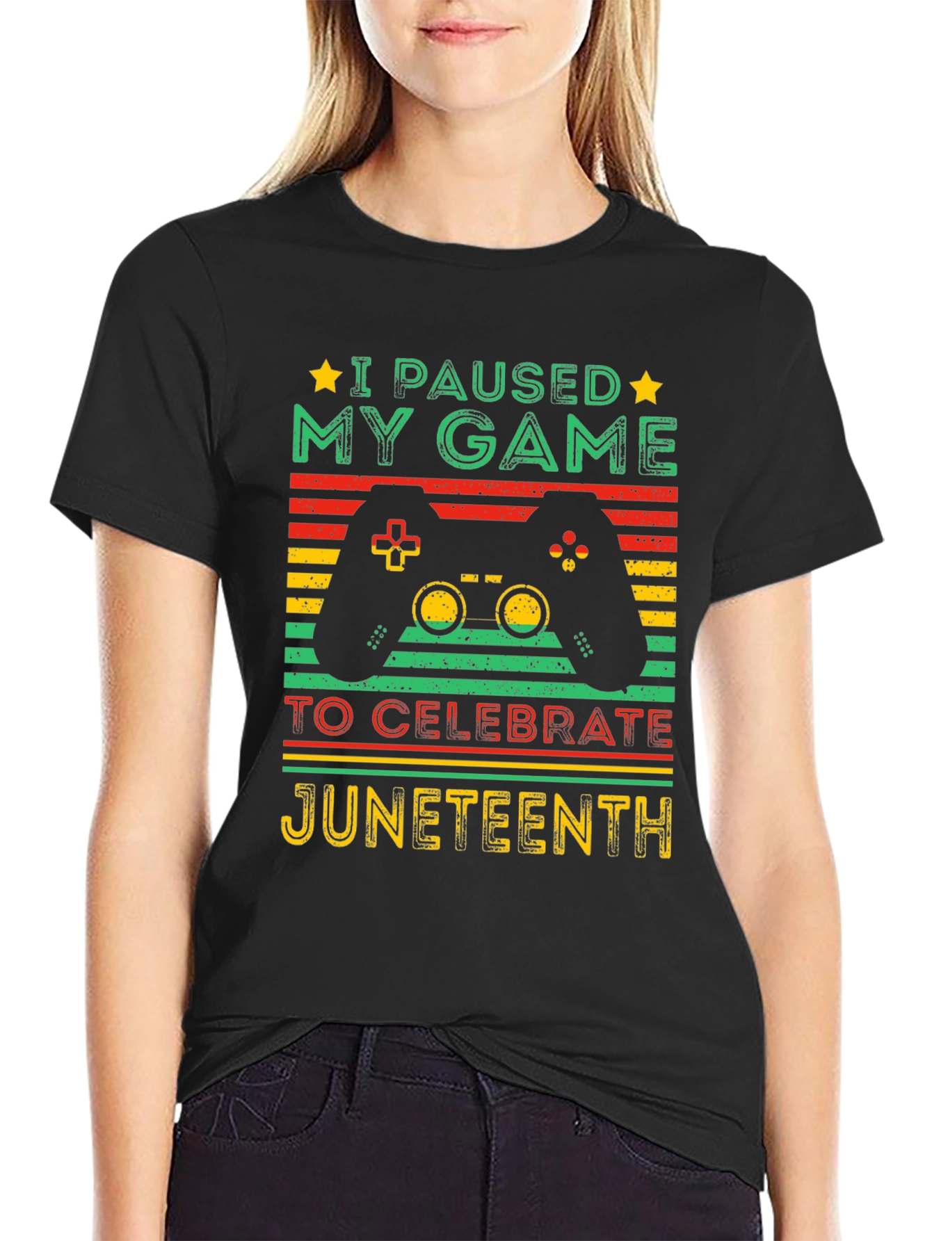 Juneteenth Gamer T-Shirt - Paused My Game