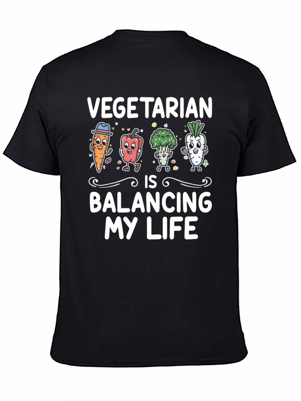 Vegetarian Balancing Life Graphic T-Shirt