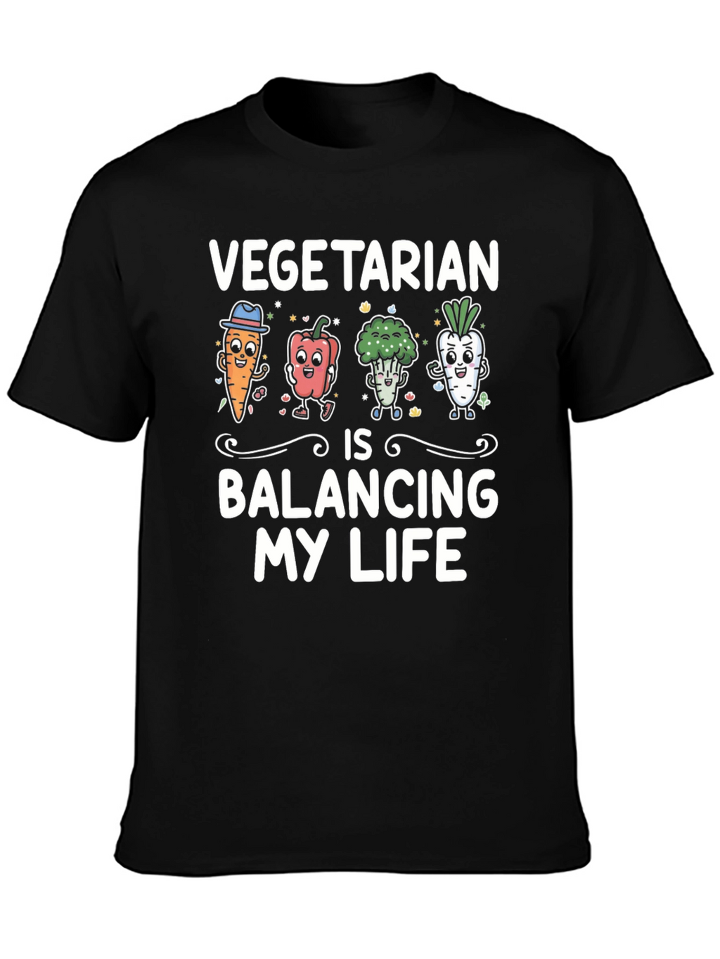 Vegetarian Balancing Life Graphic T-Shirt