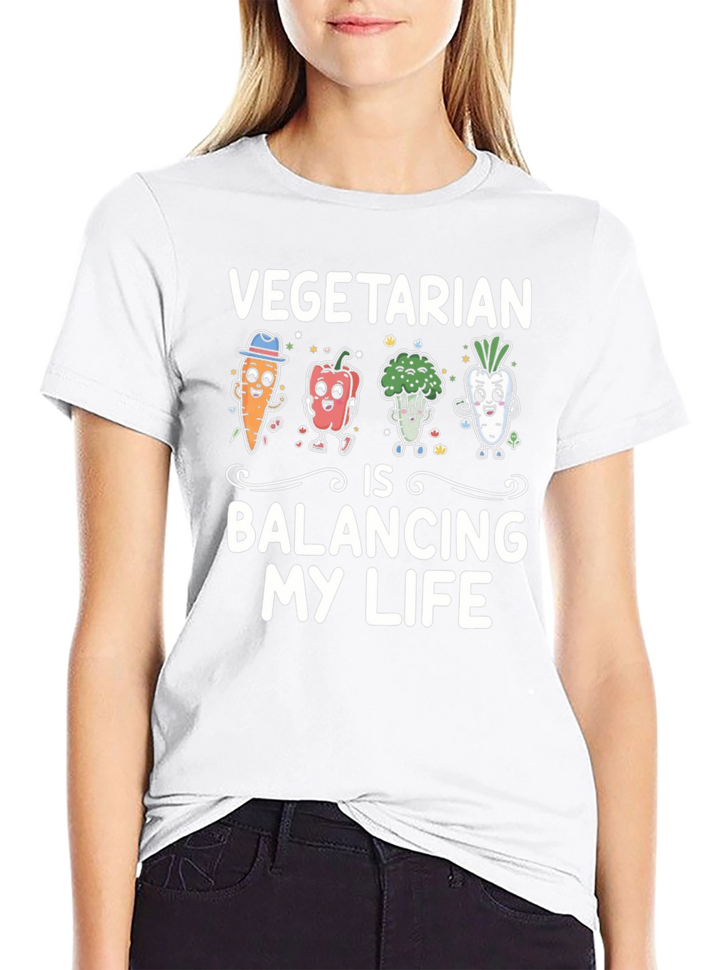 Vegetarian Balancing Life Graphic T-Shirt