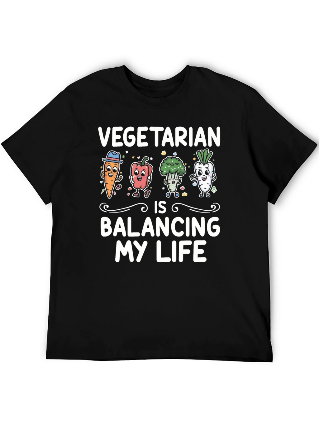 Vegetarian Balancing Life Graphic T-Shirt