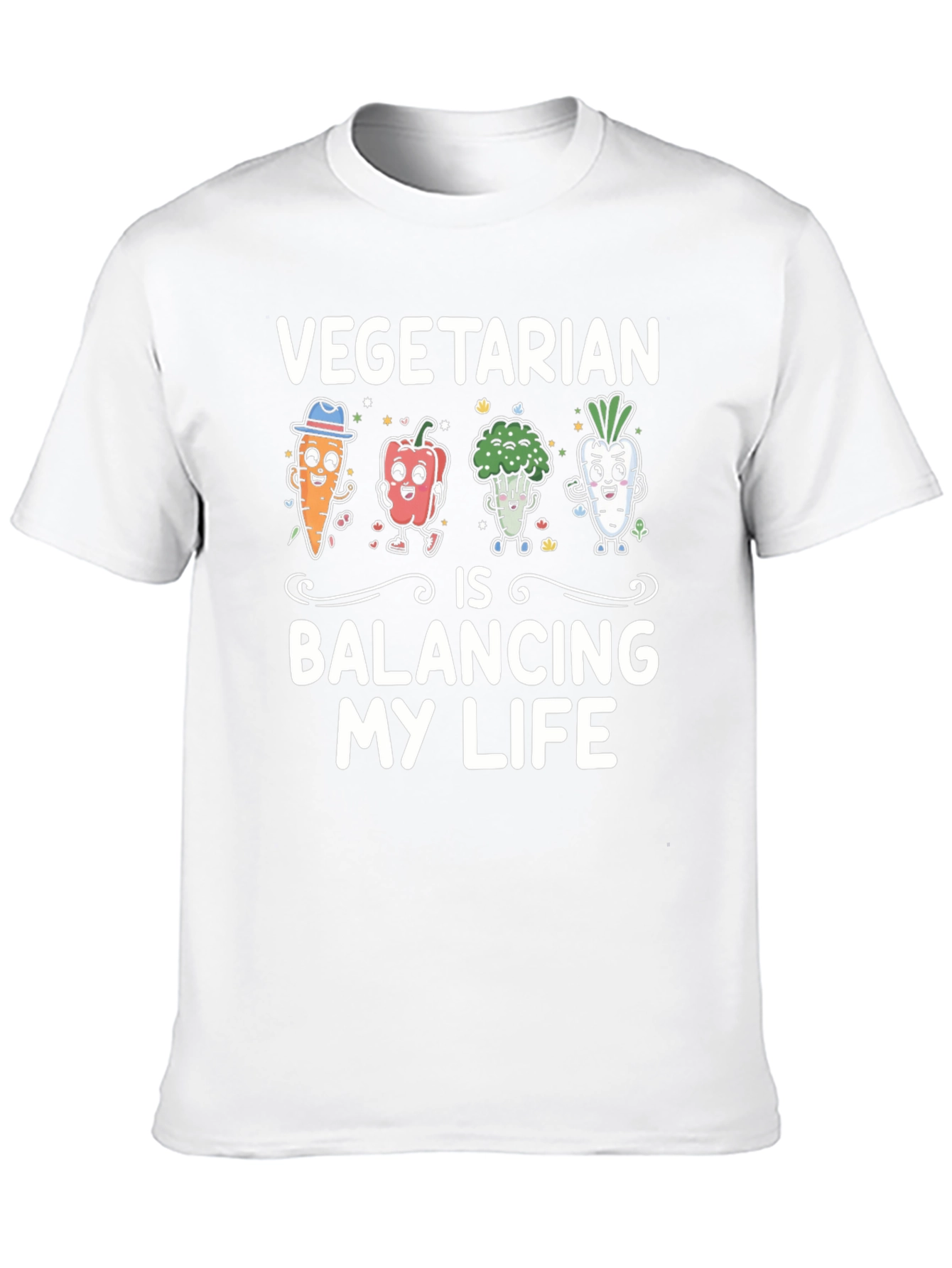 Vegetarian Balancing Life Graphic T-Shirt