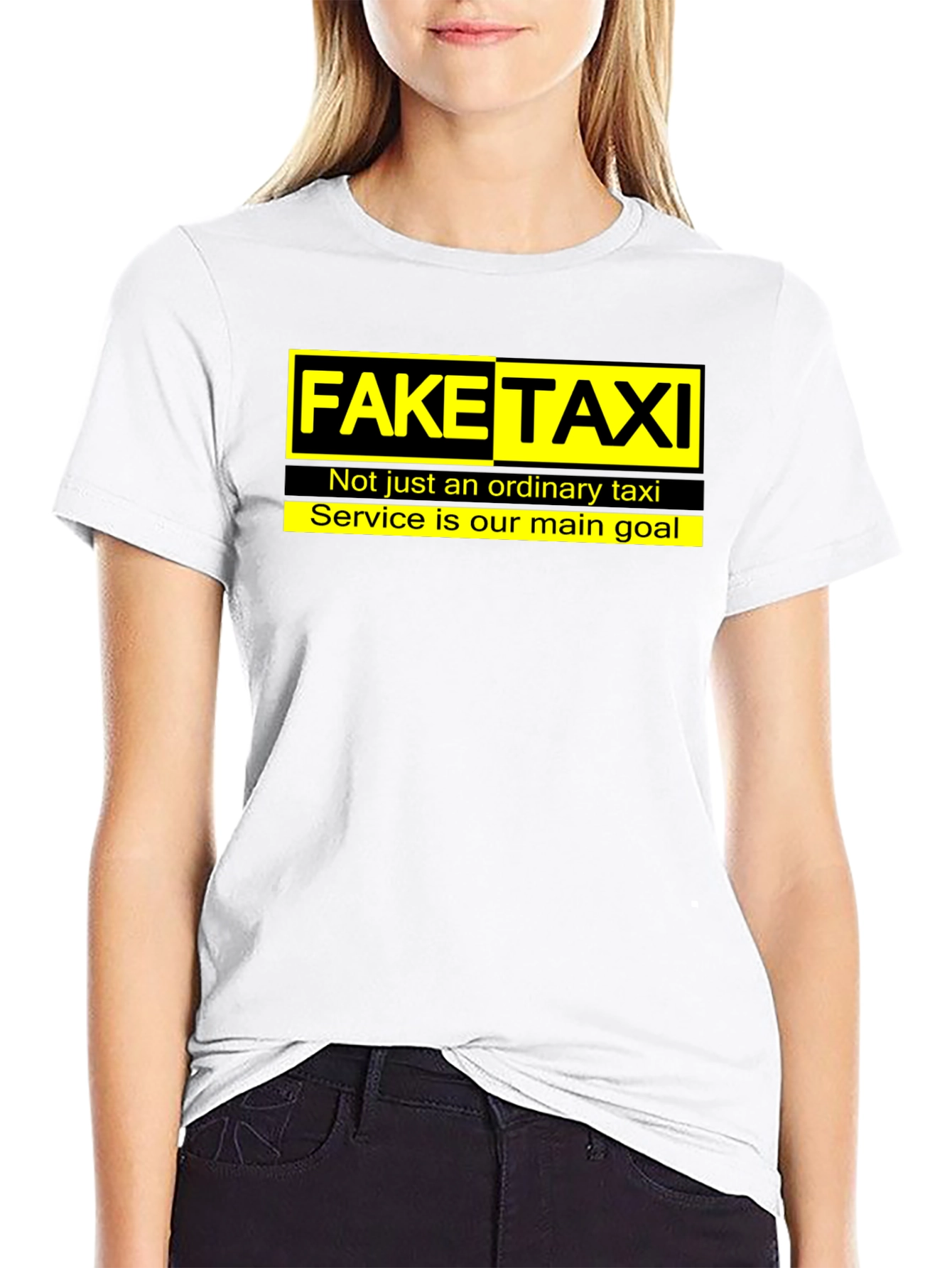 Fake Taxi Graphic Tee -  Funny Slogan T-Shirt