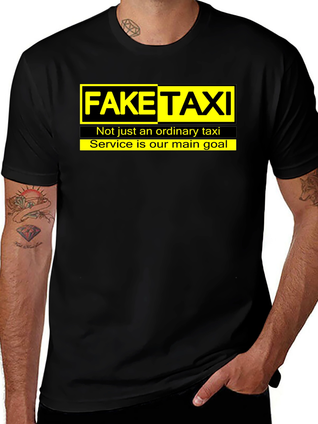 Fake Taxi Graphic Tee -  Funny Slogan T-Shirt