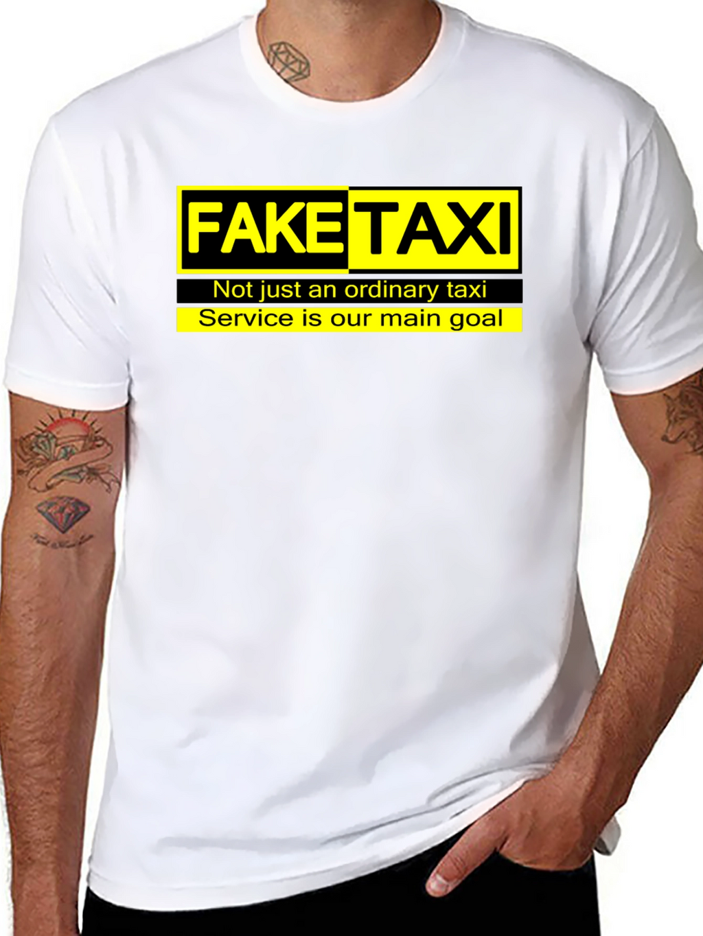 Fake Taxi Graphic Tee -  Funny Slogan T-Shirt