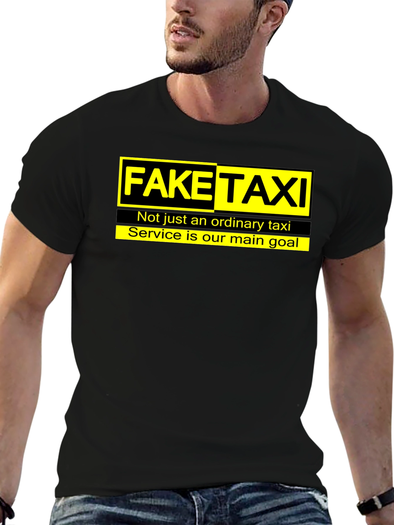 Fake Taxi Graphic Tee -  Funny Slogan T-Shirt