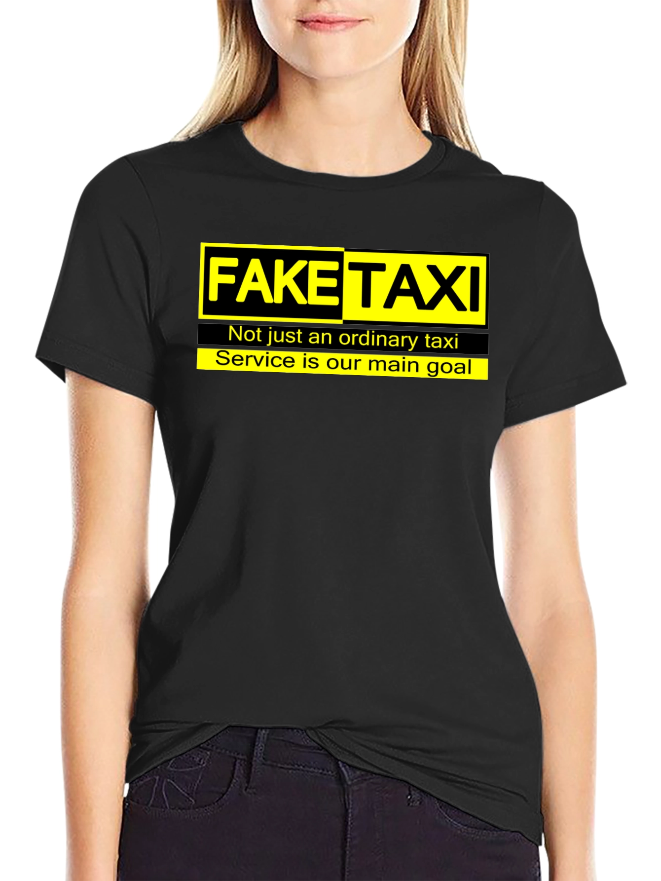 Fake Taxi Graphic Tee -  Funny Slogan T-Shirt