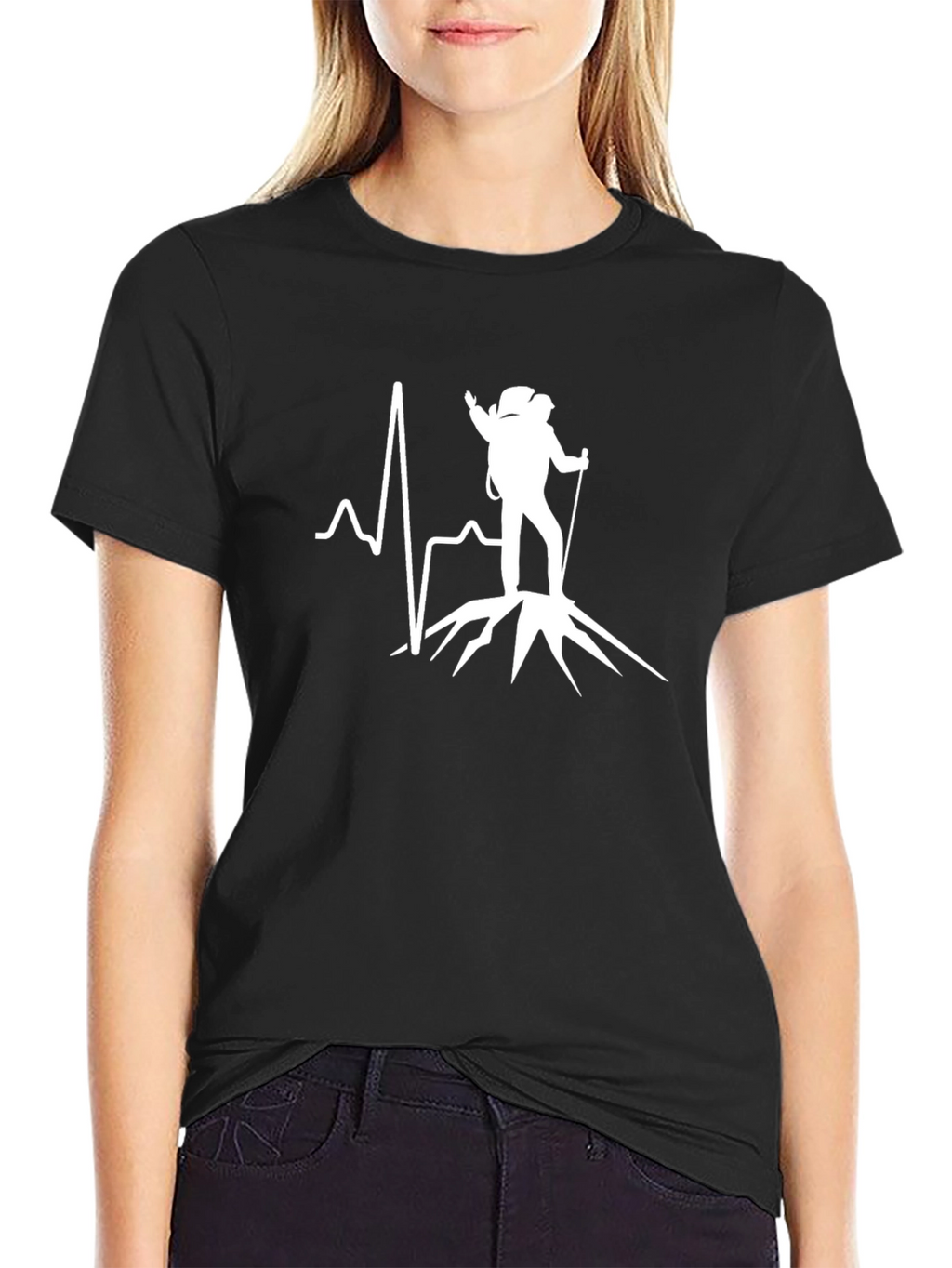 Mountain Hiker Heartbeat Graphic Tee - Adventure Awaits!