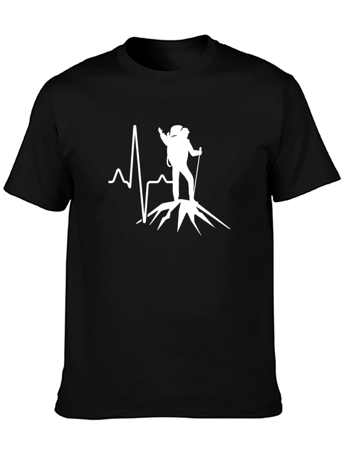 Mountain Hiker Heartbeat Graphic Tee - Adventure Awaits!