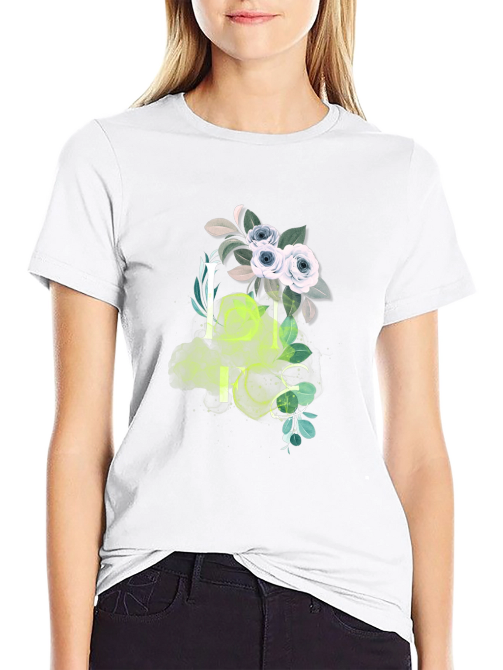 Floral Life Graphic Print Black T-Shirt