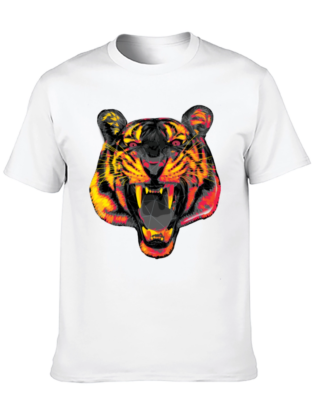 Geometric Tiger Head Black Graphic Tee