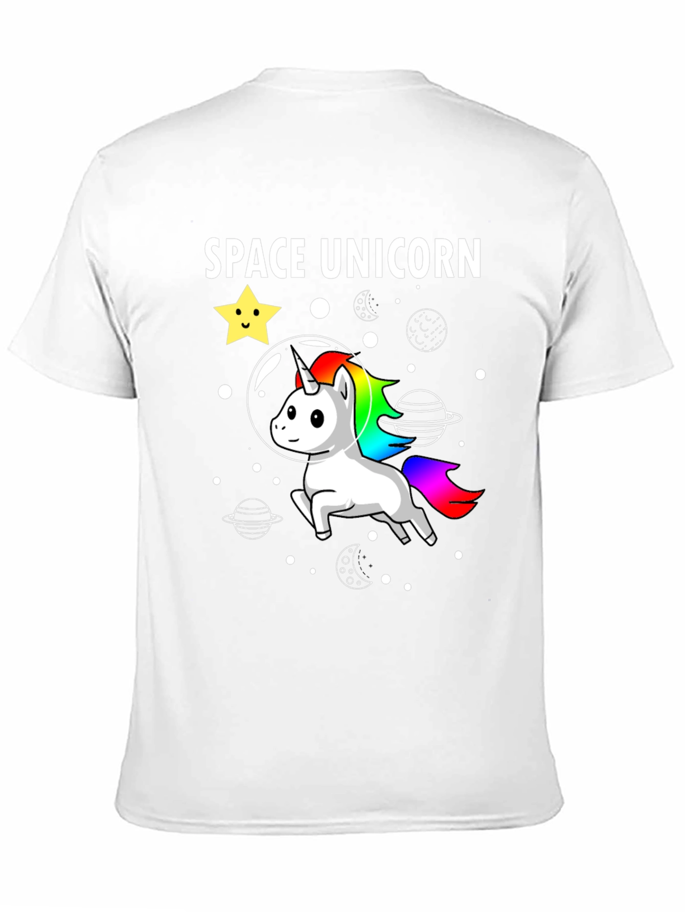 Space Unicorn Graphic Tee - Black Cotton Blend