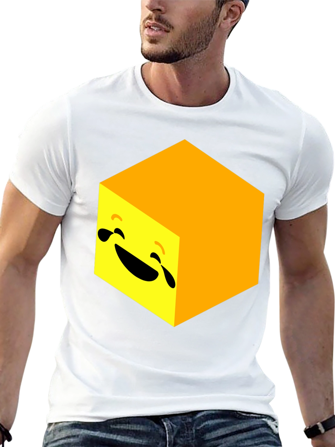 Laughing Cube Graphic Tee - Black Cotton Blend