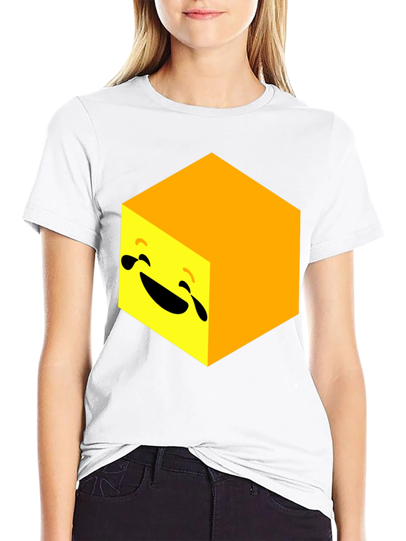 Laughing Cube Graphic Tee - Black Cotton Blend