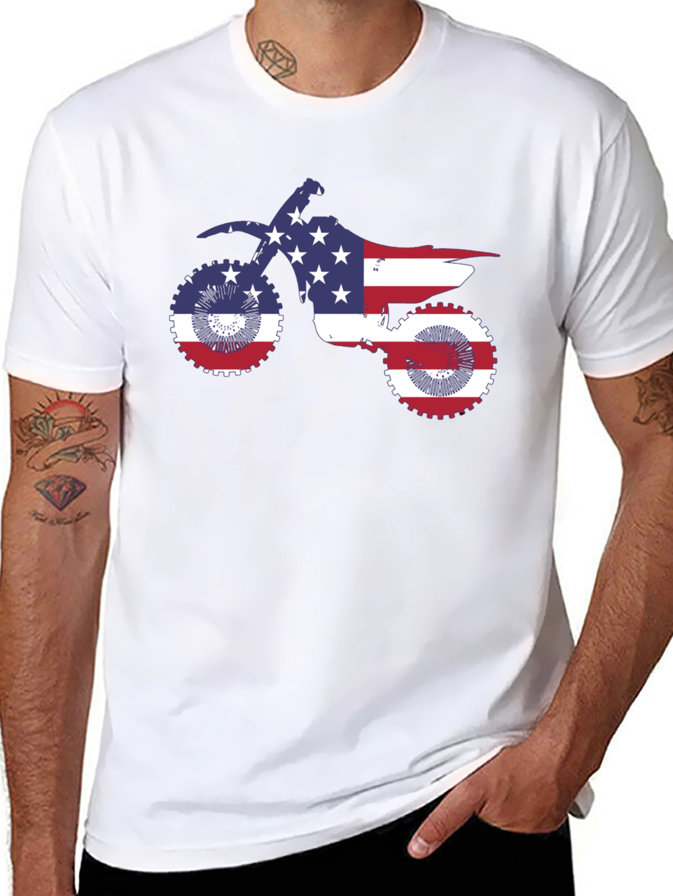 American Flag Motorcycle T-Shirt