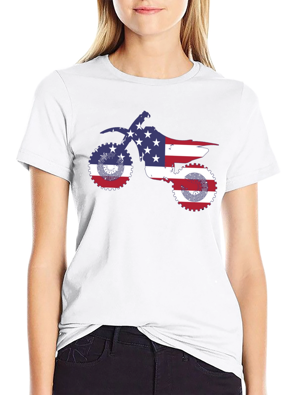 American Flag Motorcycle T-Shirt