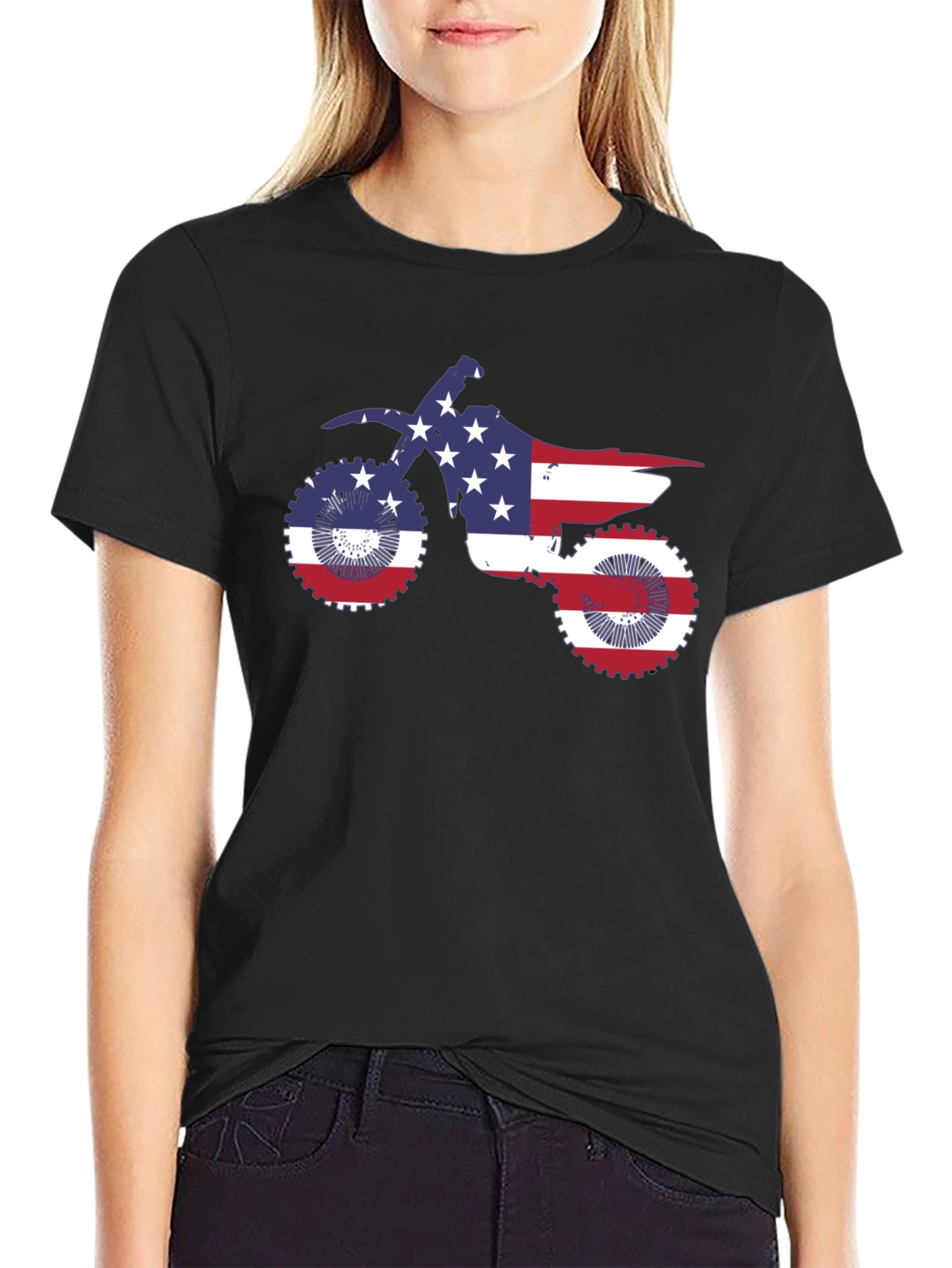 American Flag Motorcycle T-Shirt
