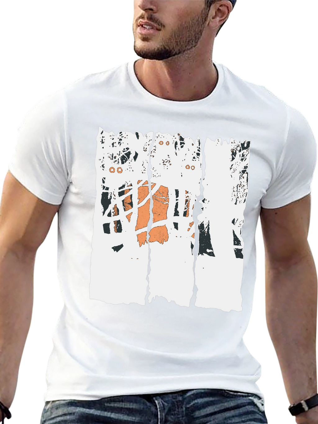 Distressed Basketball Graphic Tee - Black Cotton T-Shirt