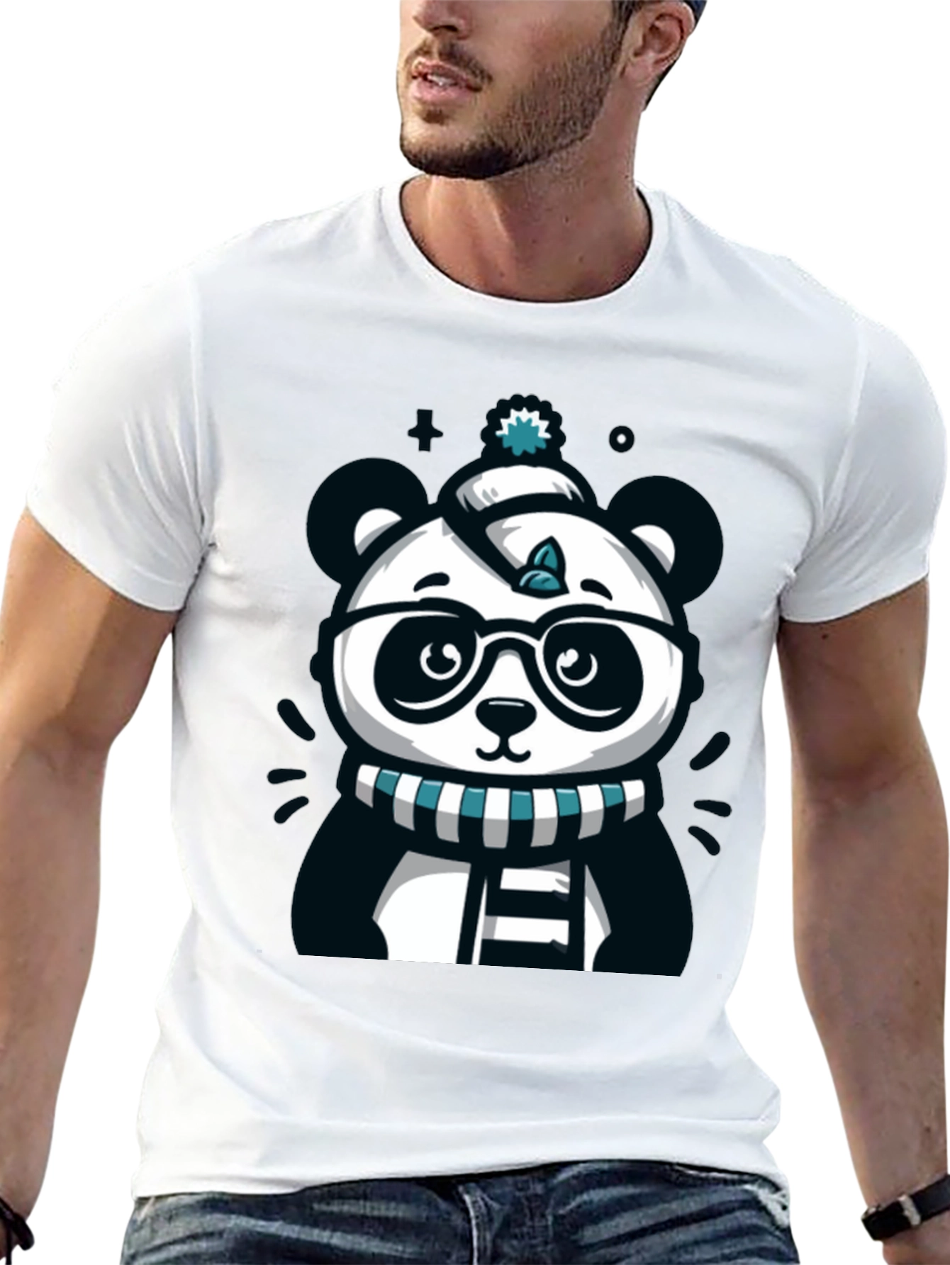 Cute Cartoon Panda Bear Graphic T-Shirt