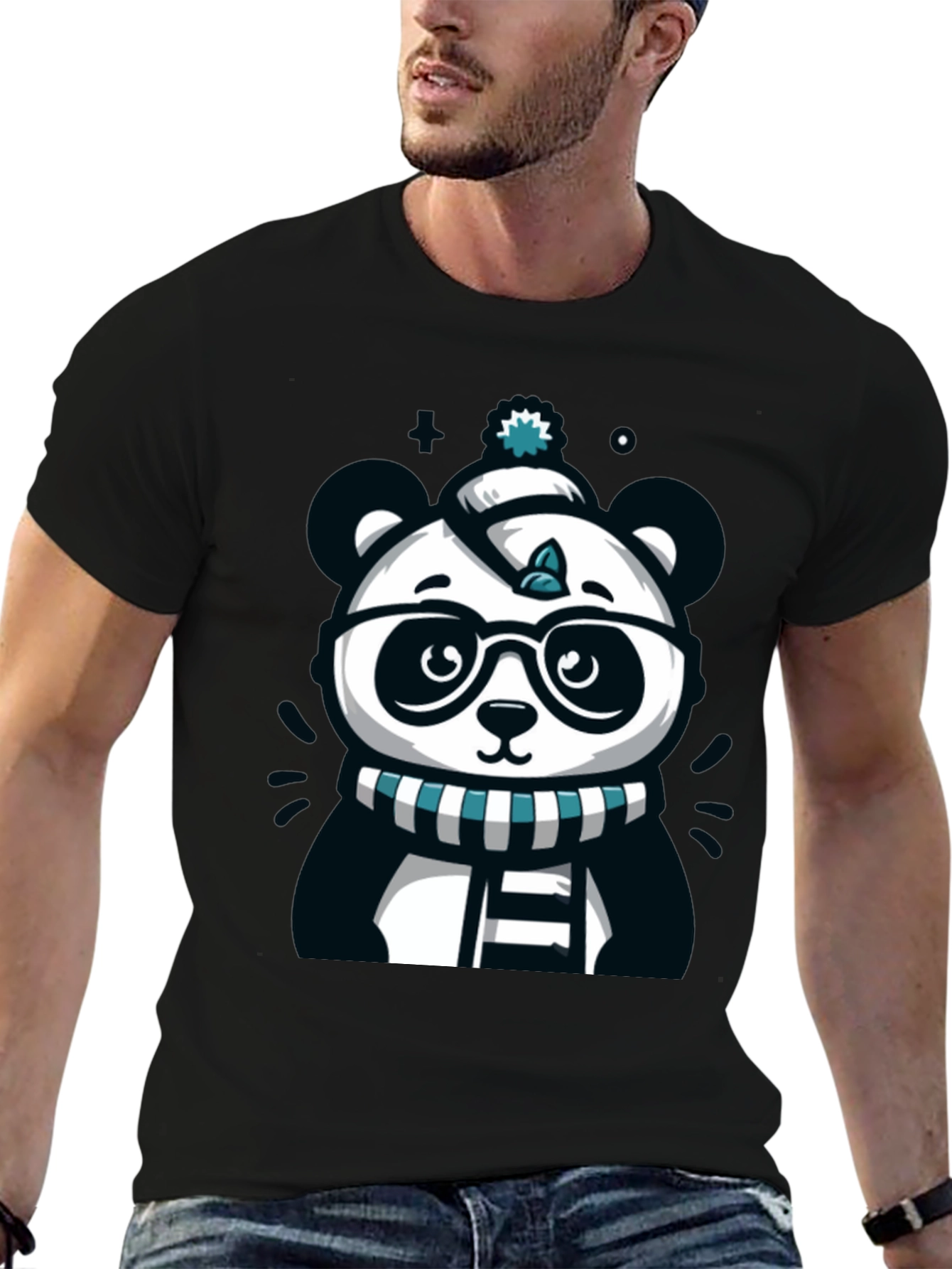 Cute Cartoon Panda Bear Graphic T-Shirt