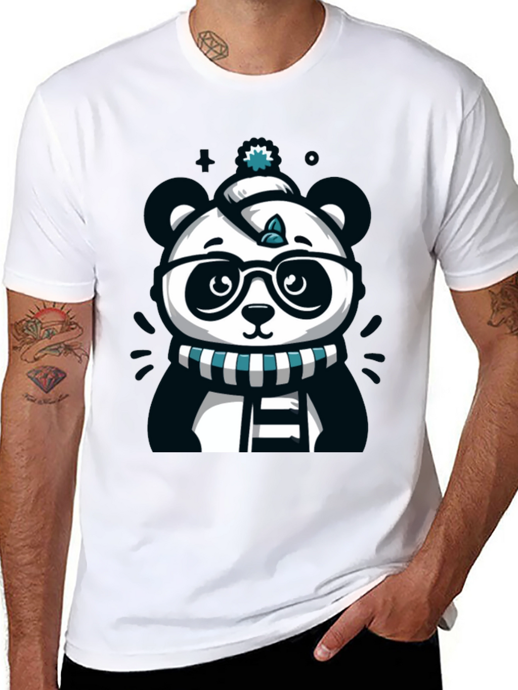 Cute Cartoon Panda Bear Graphic T-Shirt