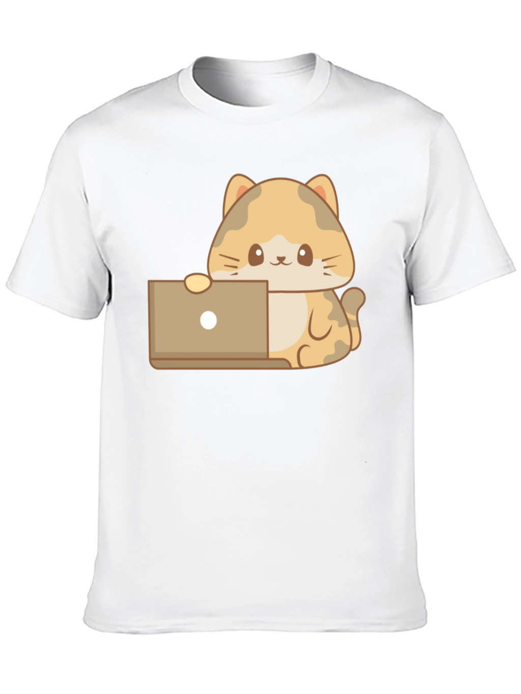 Cute Cat Laptop T-Shirt - Black