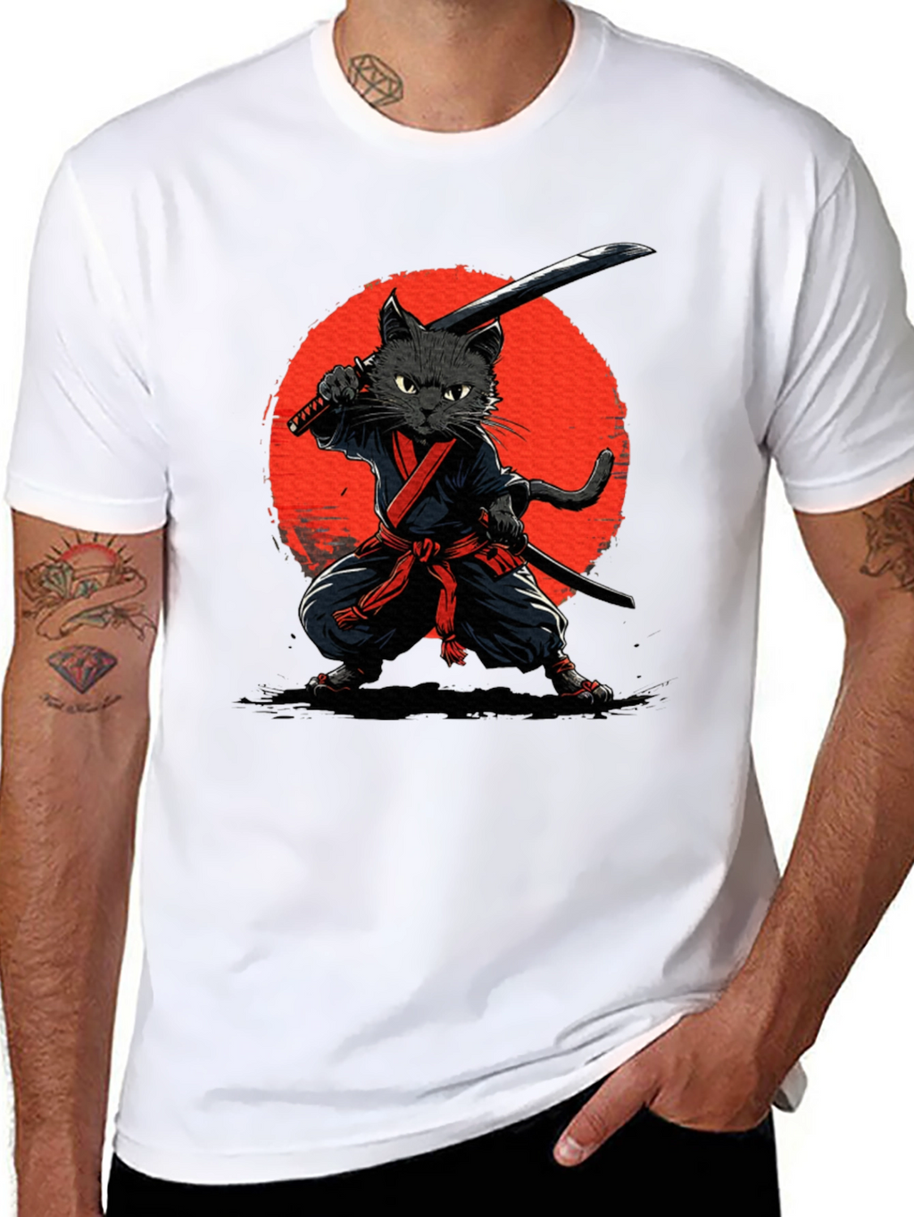 Ninja Cat Graphic T-Shirt