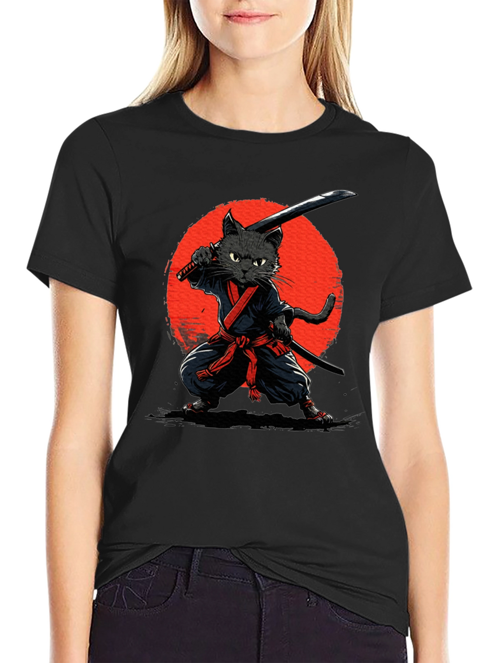 Ninja Cat Graphic T-Shirt