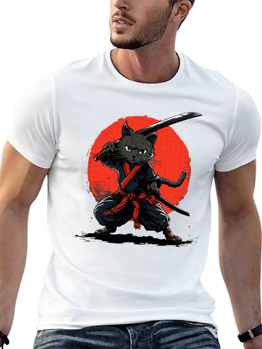 Ninja Cat Graphic T-Shirt