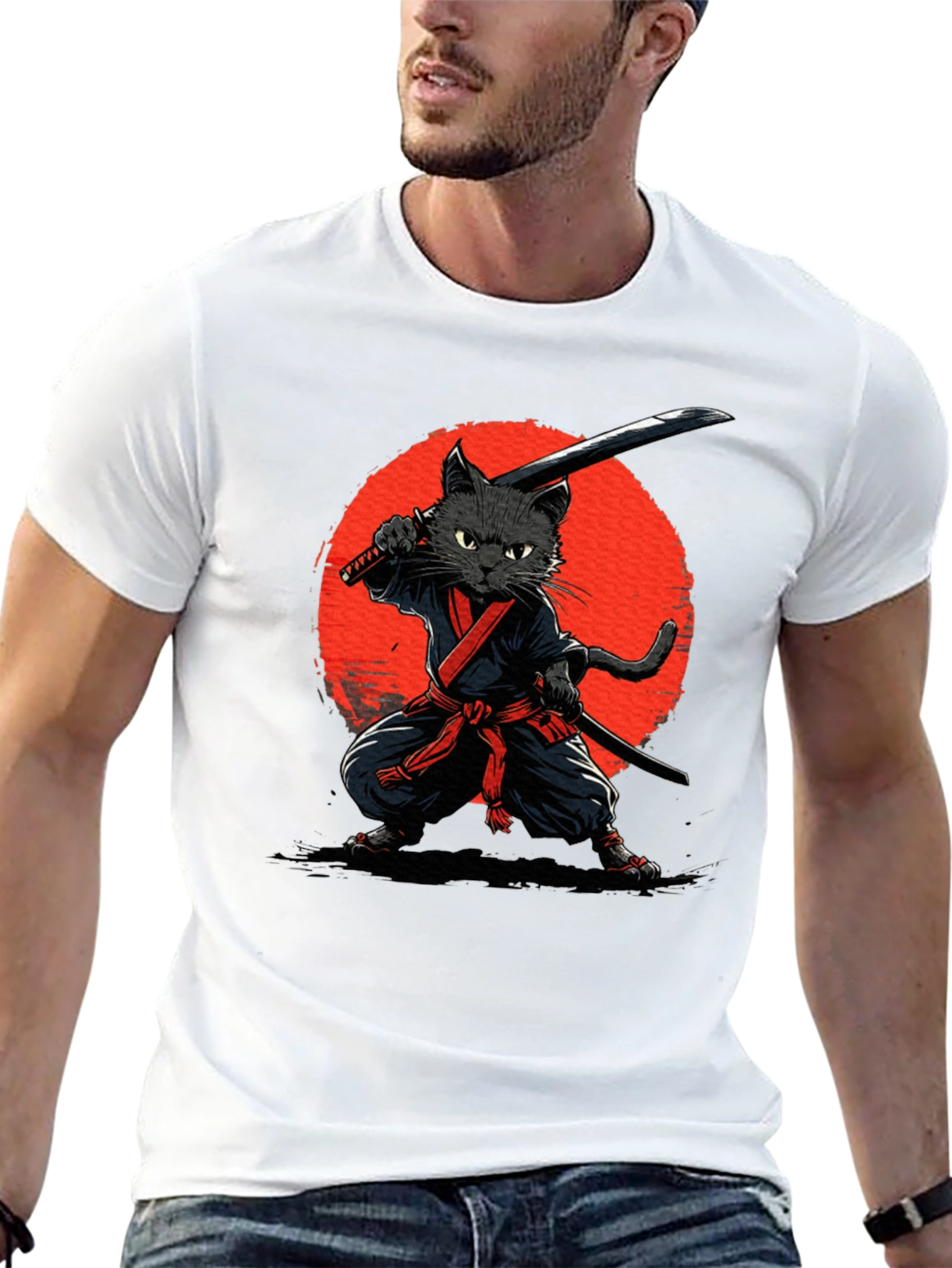 Ninja Cat Graphic T-Shirt