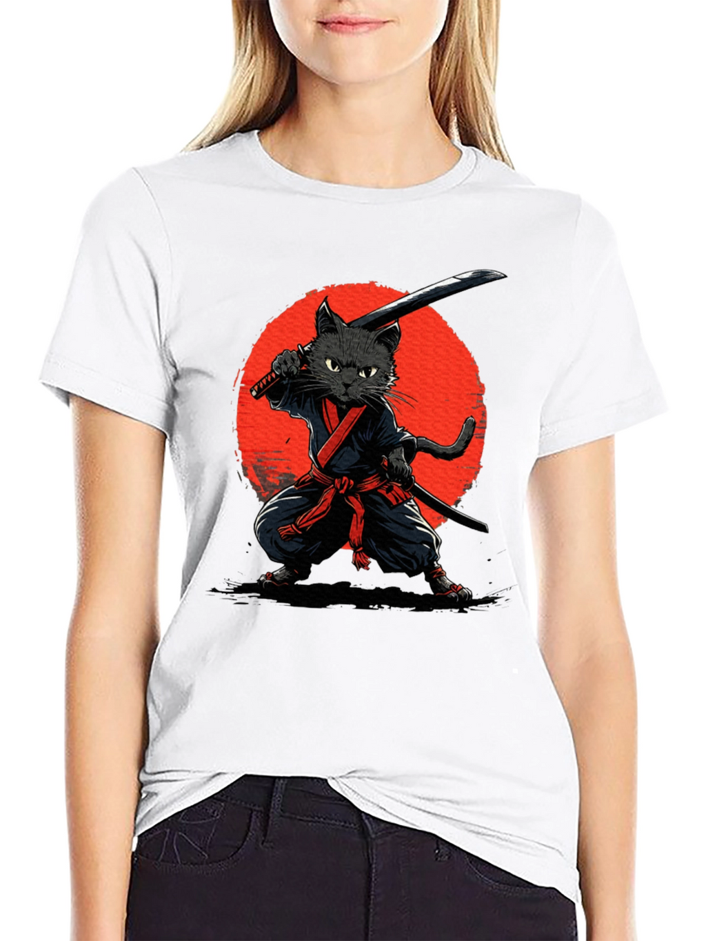 Ninja Cat Graphic T-Shirt