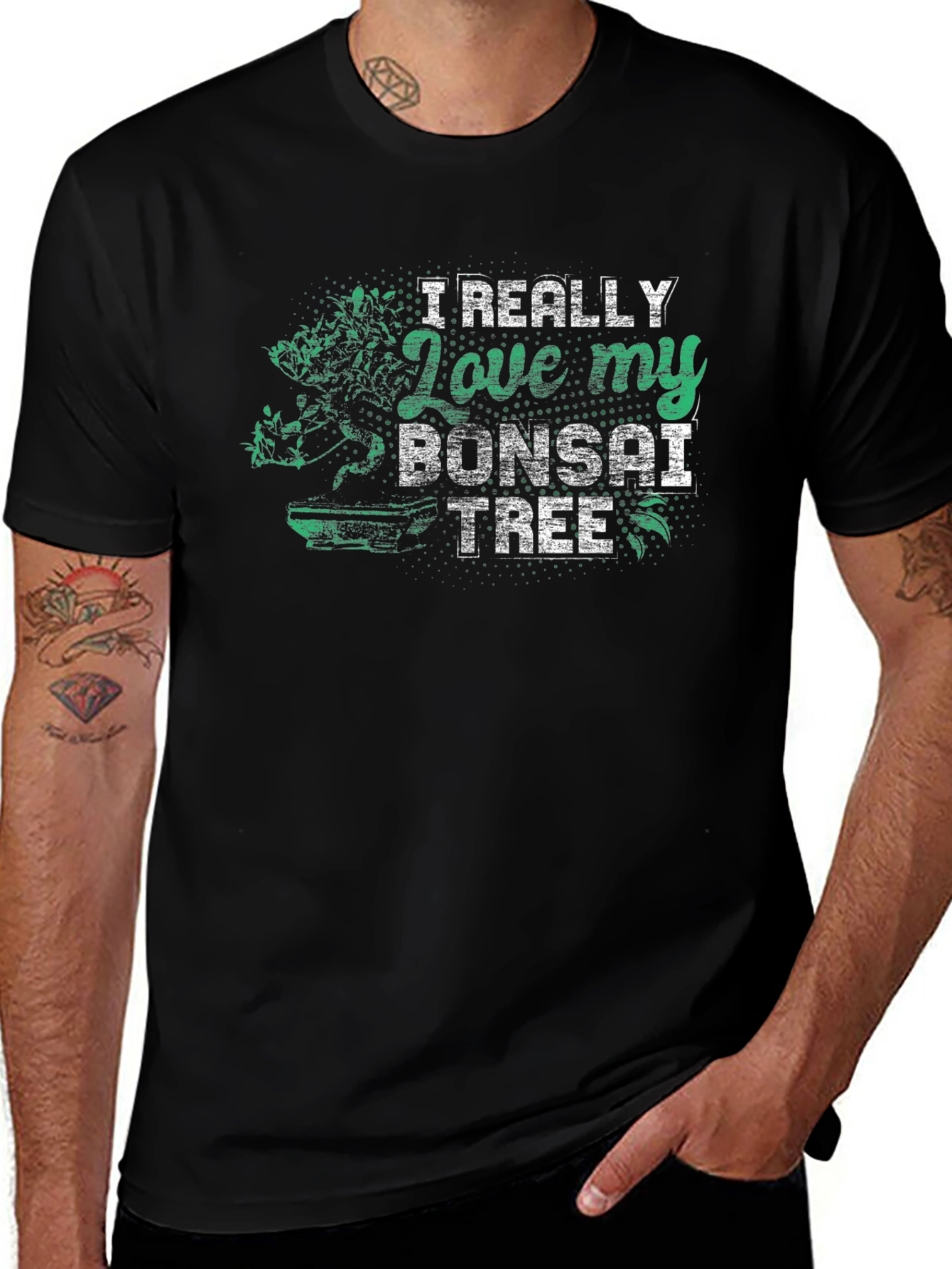 Bonsai Tree Lover Black T-Shirt