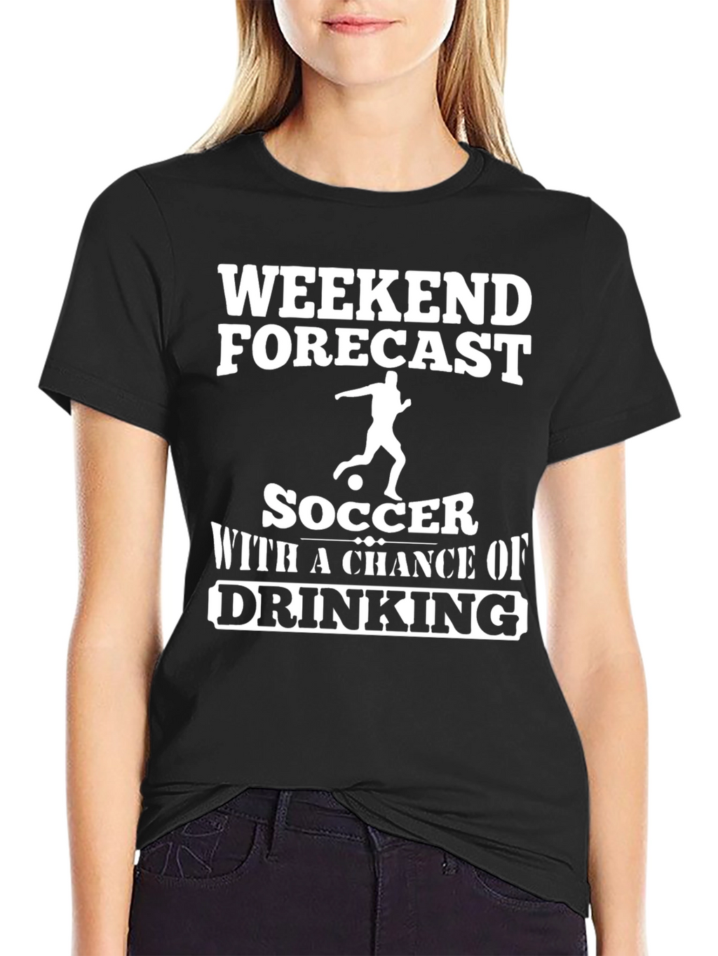 Weekend Forecast Soccer Drinking T-Shirt