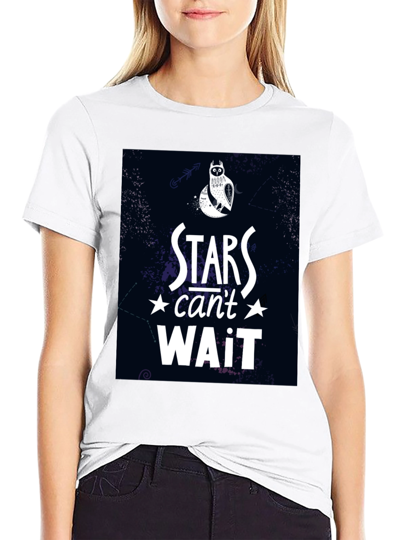 Stars Cant Wait Owl Graphic T-Shirt