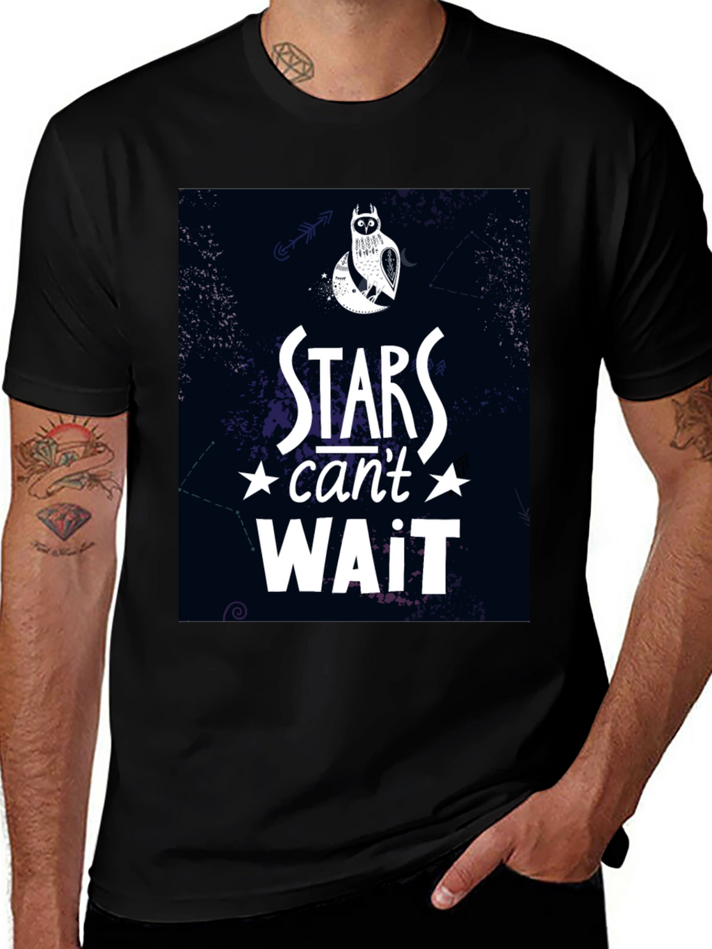 Stars Cant Wait Owl Graphic T-Shirt